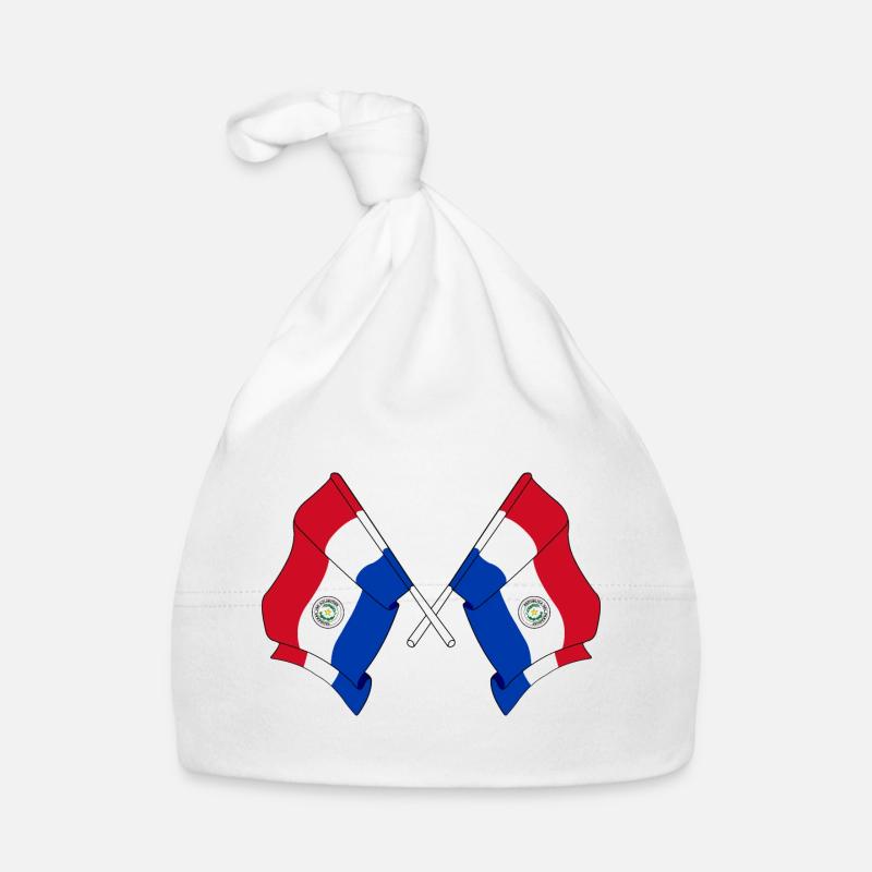 Deux drapeaux croisés du Paraguay Bonnet bio Bébé