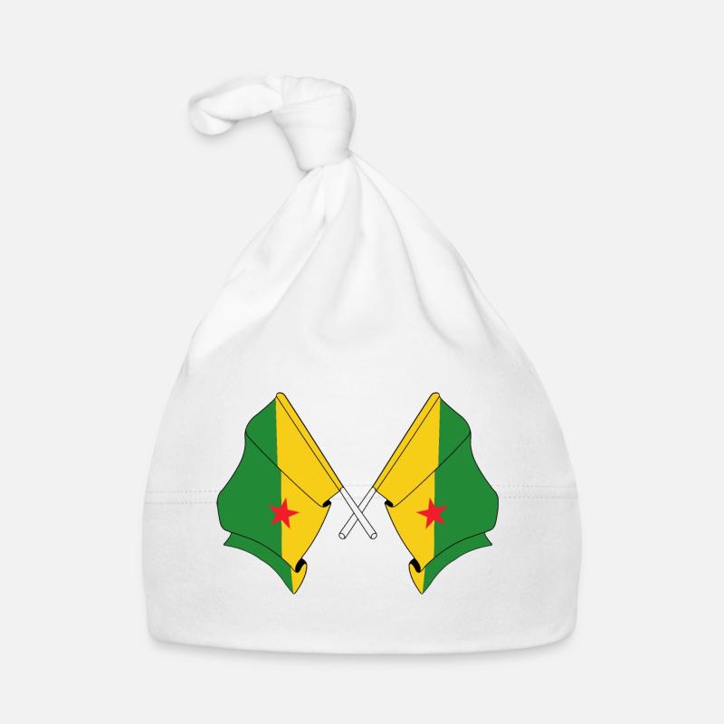 Deux drapeaux croisés de la Guyane Bonnet bio Bébé