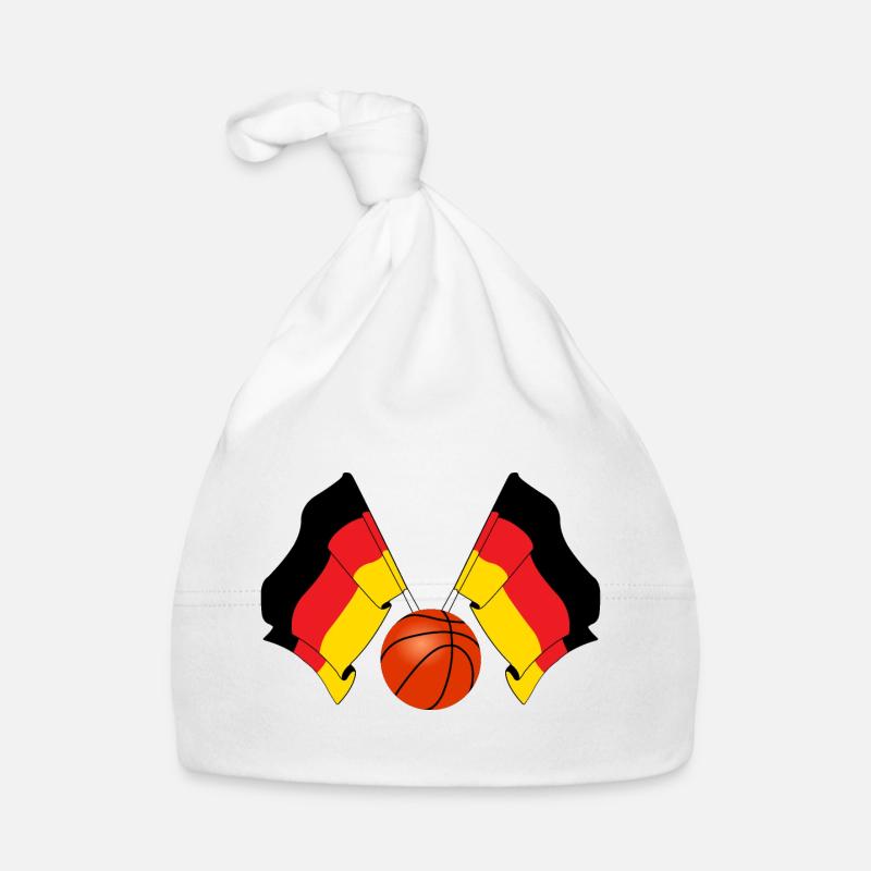 Two German flags crossed Basketball Germany Organic Baby Cap