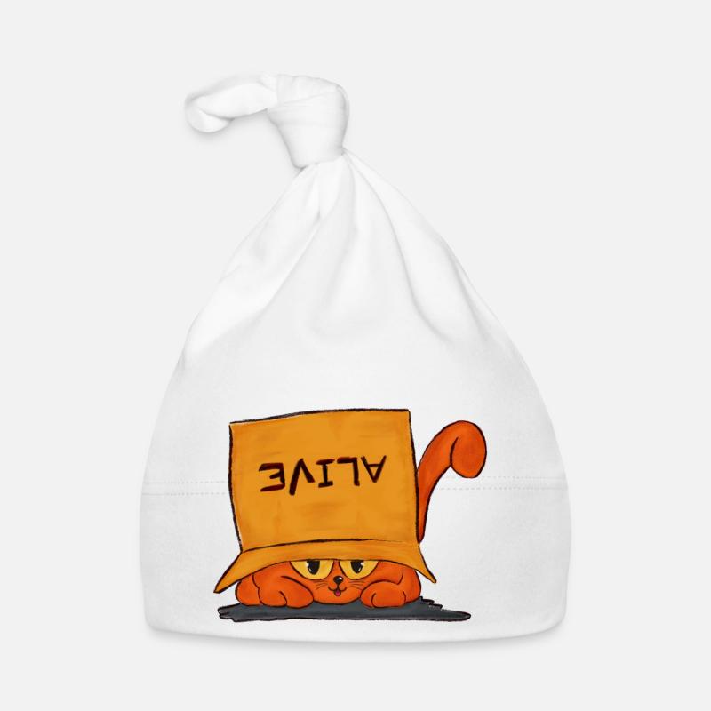 Le chat de Schrödinger - Bonnet bio Bébé - blanc