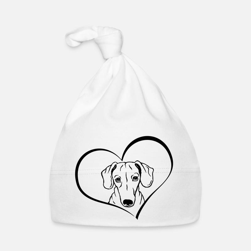 Dachshund in the heart Organic Baby Cap
