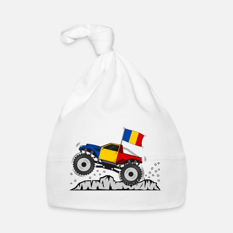 Monster Truck du drapeau roumain Bonnet bio Bébé