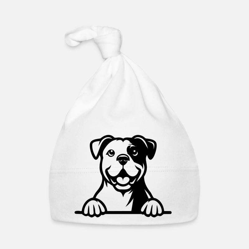 Bouledogue américain - Bonnet bio Bébé - blanc