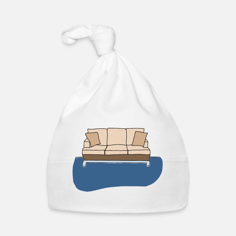 Sofa, colorful artwork Organic Baby Cap