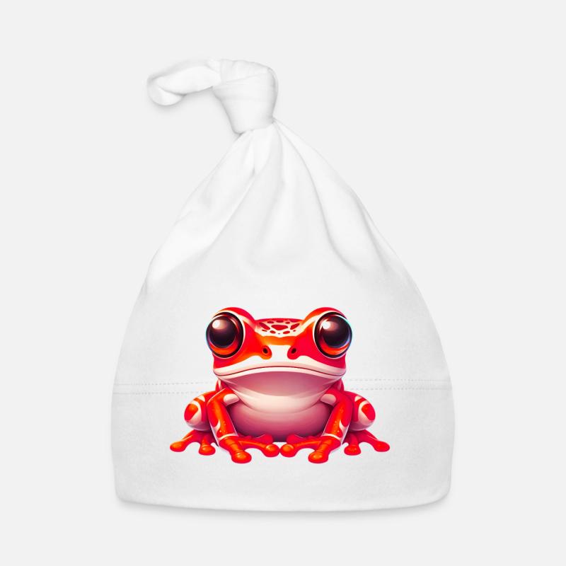 Frosch - Baby Bio-Mütze - Weiß