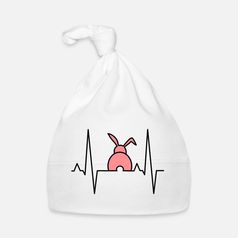 Verspieltes Häschen mit Herzen Baby Bio-Mütze