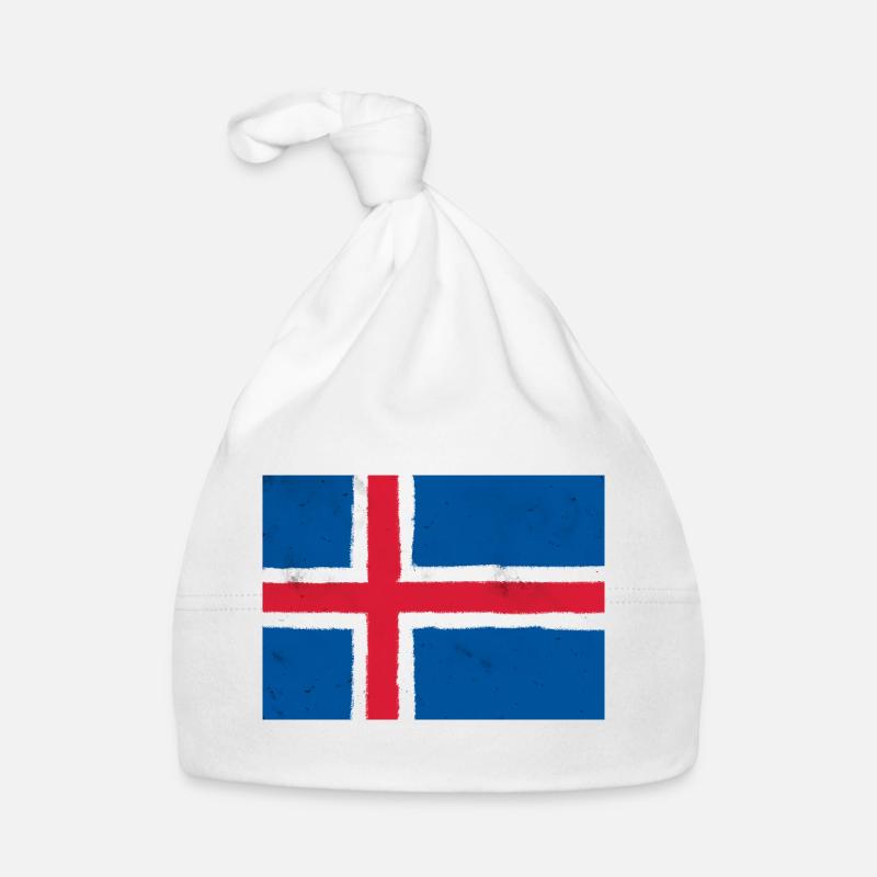 Drapeau de l’Islande Bonnet bio Bébé