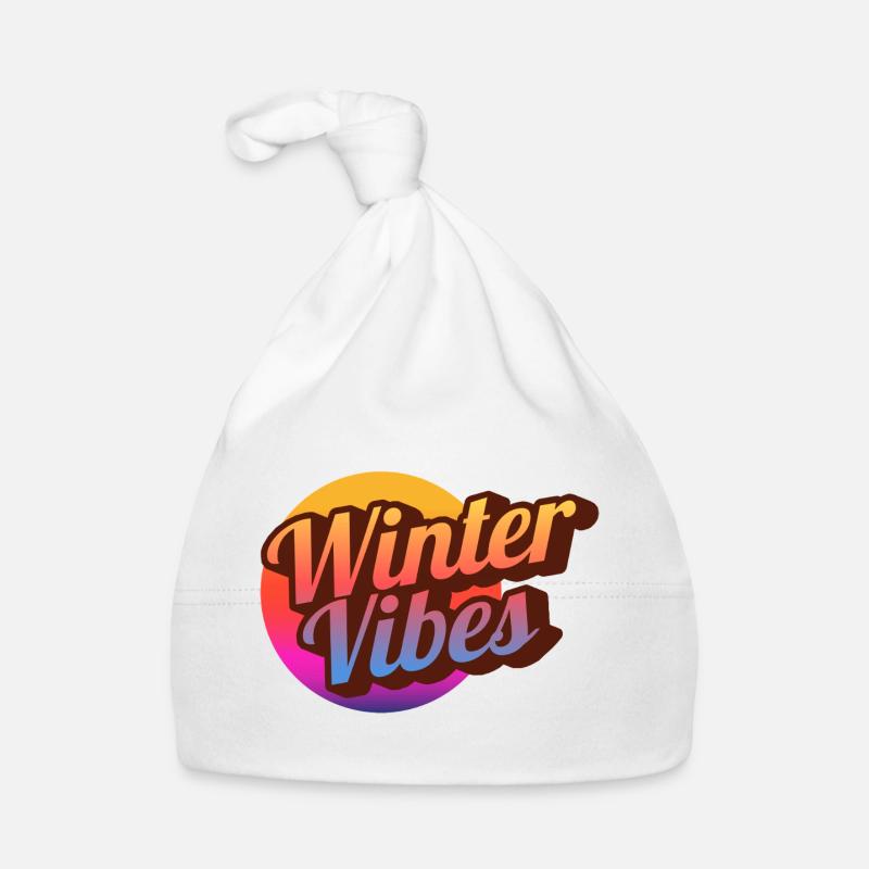 Winter Vibes Retro Gradient - Organic Baby Cap - white