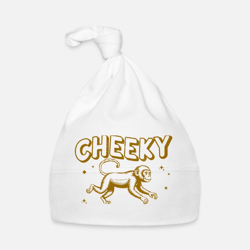 Verspielte freche Affe Illustration Baby Bio-Mütze