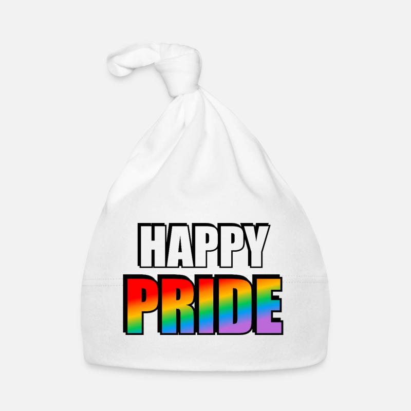 Lebendige Pride-Regenbogen-Typografie Baby Bio-Mütze