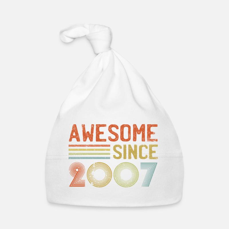 Retro Inspired 'Amazing Since 2007' Typography  Organic Baby Cap