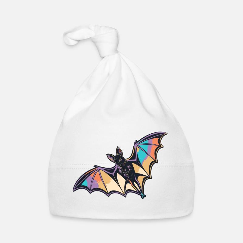 Stylized Rainbow Bat Organic Baby Cap