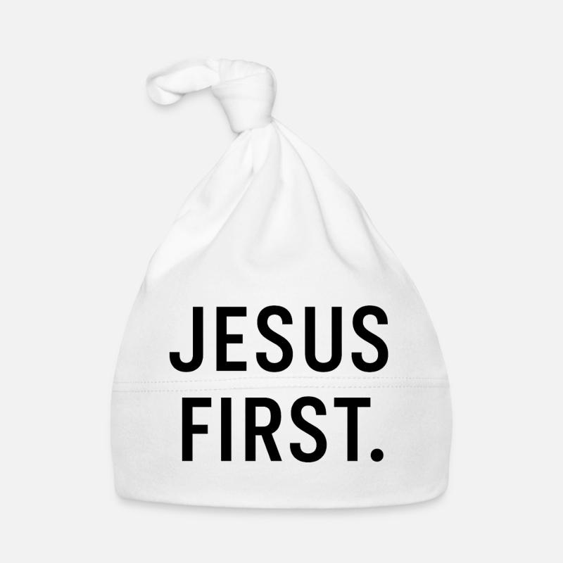 Jesus first lettering Organic Baby Cap