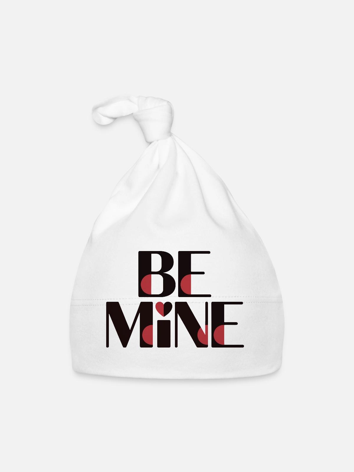 Accent rouge Be Mine - Bonnet bio Bébé - blanc - Devant