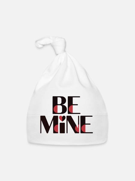Be Mine Rote Akzente - Baby Bio-Mütze - Weiß - Vorne