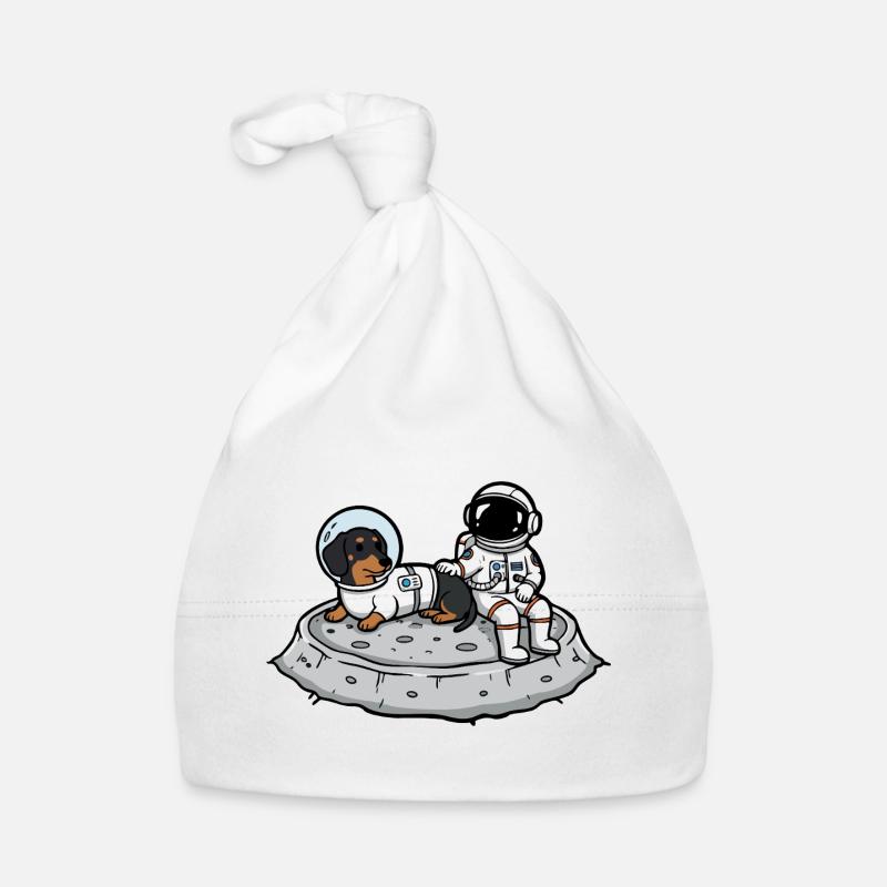 Astronaut Dog Dachshund Moon Space Organic Baby Cap