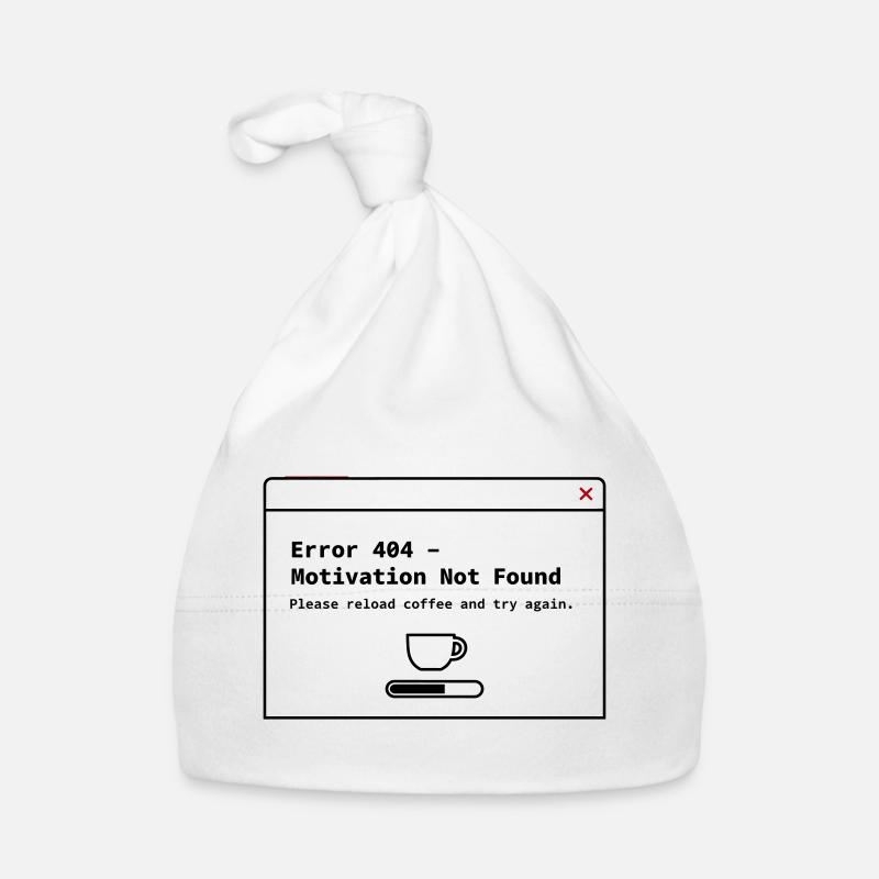 404 Motivation nicht gefunden– System Error Coffee Baby Bio-Mütze