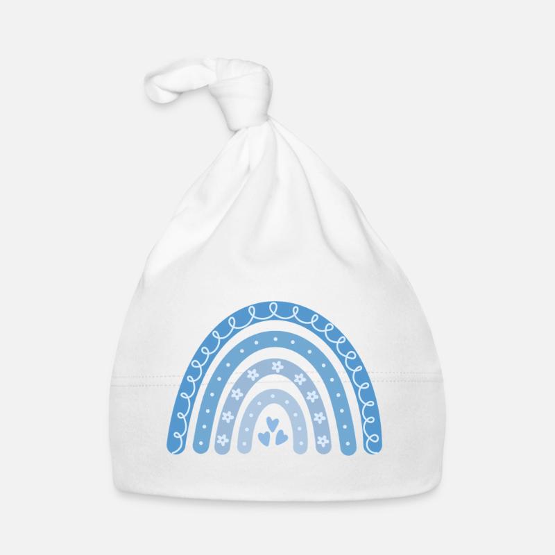 Boho Regenbogen blau Baby Bio-Mütze