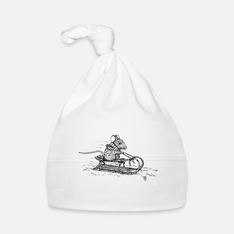 Schlitten - Baby Bio-Mütze - Weiß