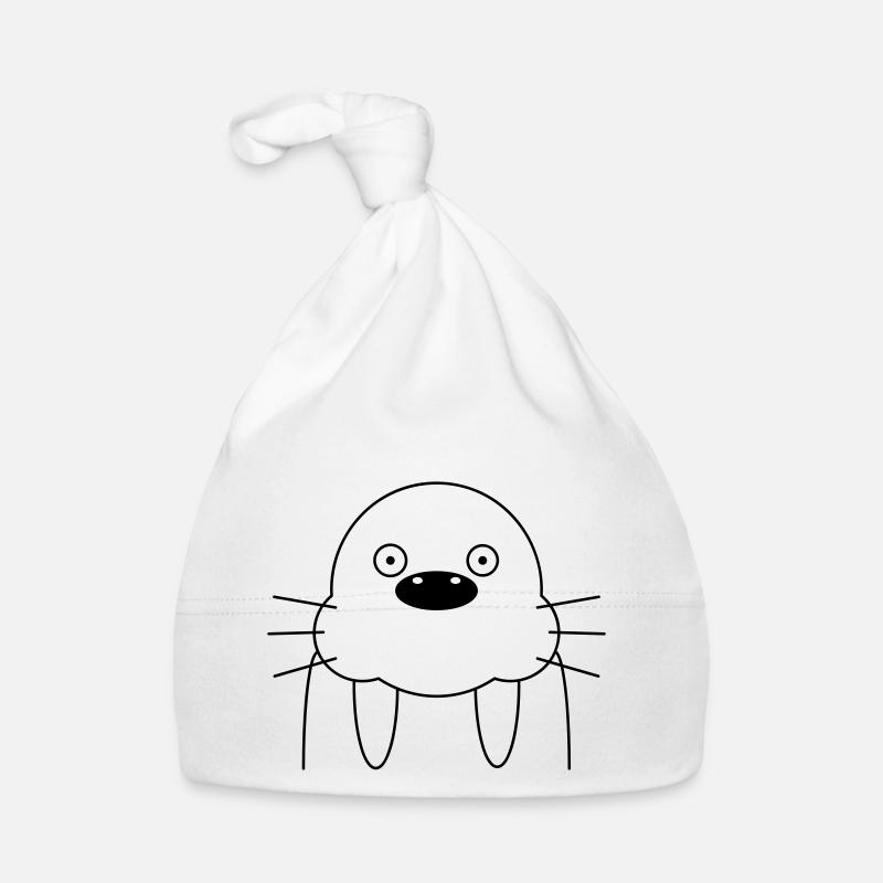 Morsezeichen - Baby Bio-Mütze - Weiß