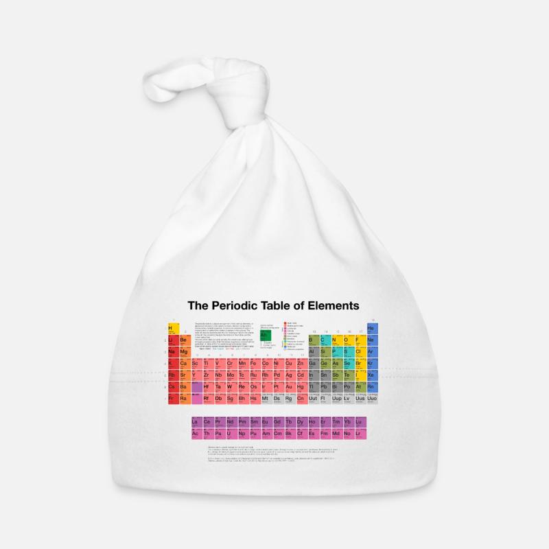 Periodensystem der Elemente (PSE) - Baby Bio-Mütze - Weiß