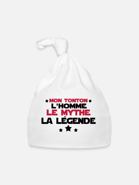 mon tonton - Bonnet bio Bébé - blanc - Devant