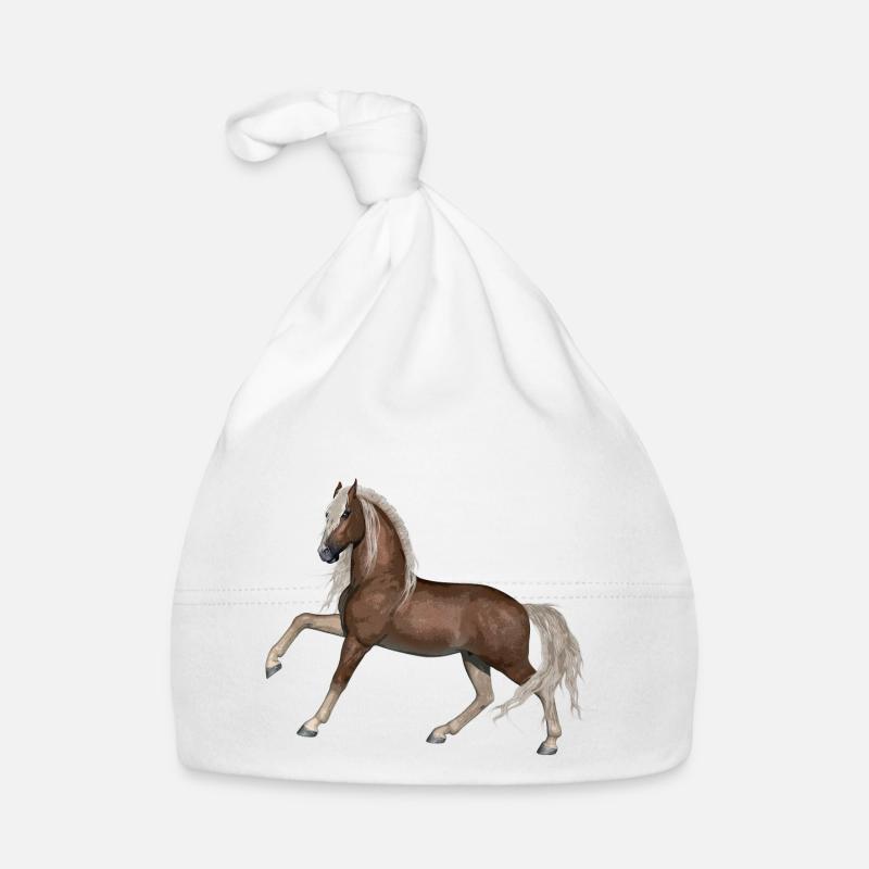 Cheval - Bonnet bio Bébé - blanc