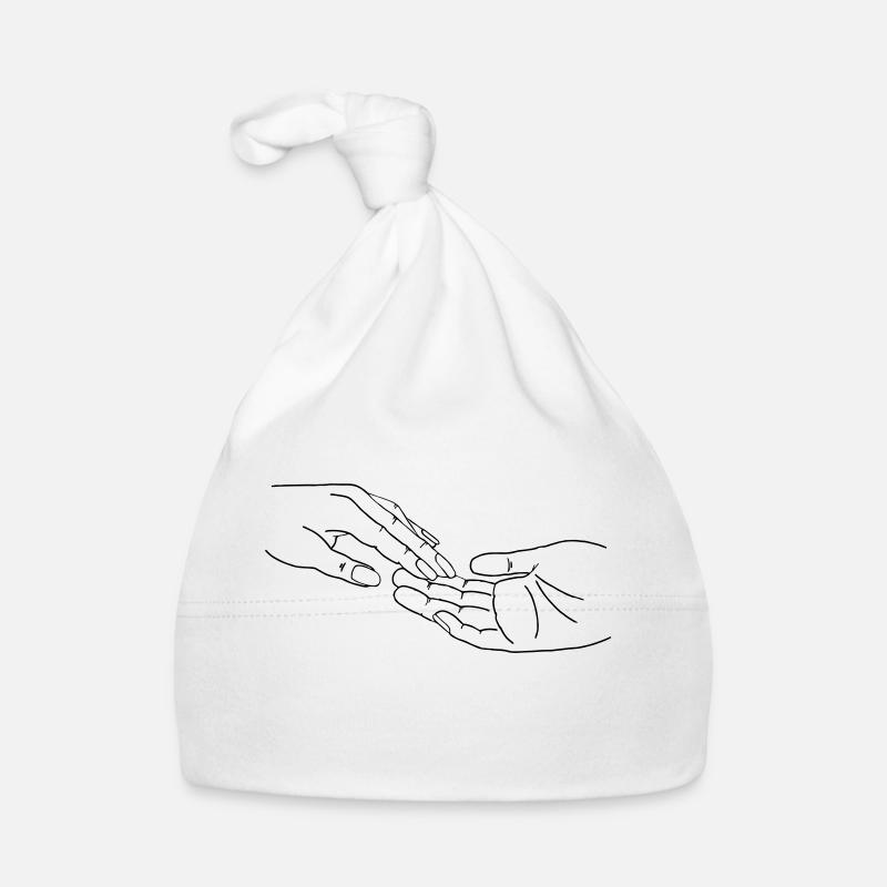 hands - Organic Baby Cap - white