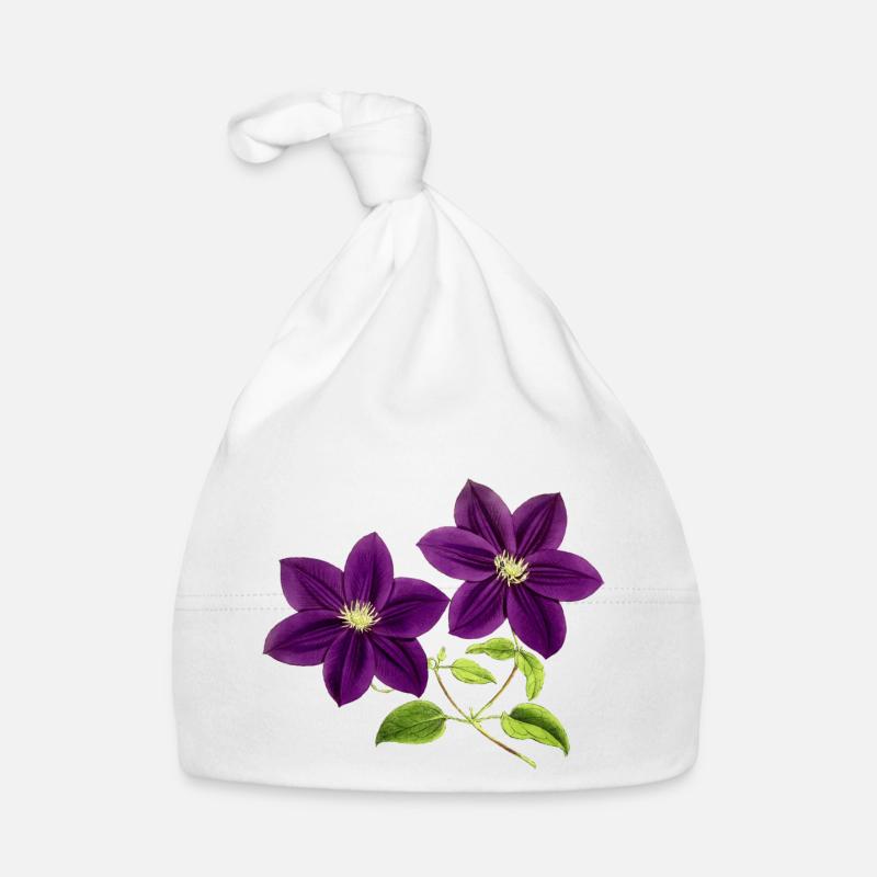 fleurs violettes Bonnet bio Bébé