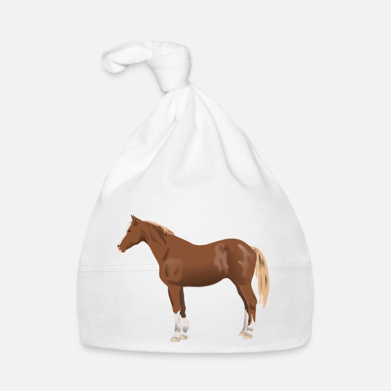 cheval - Bonnet bio Bébé - blanc