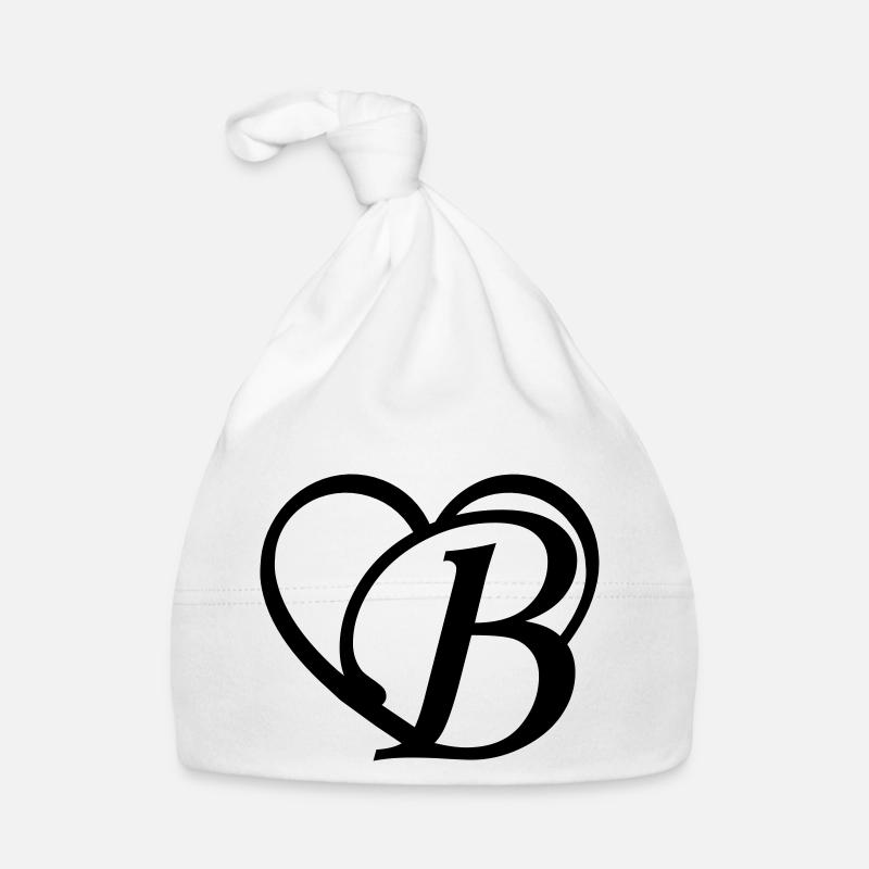 Heart letter B Organic Baby Cap