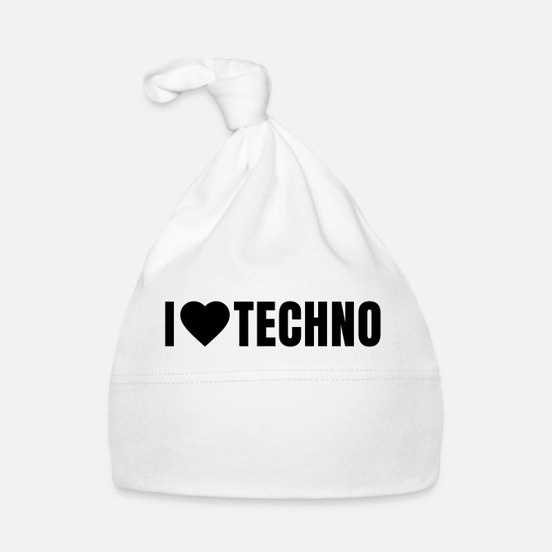 i love Techno Baby Bio-Mütze