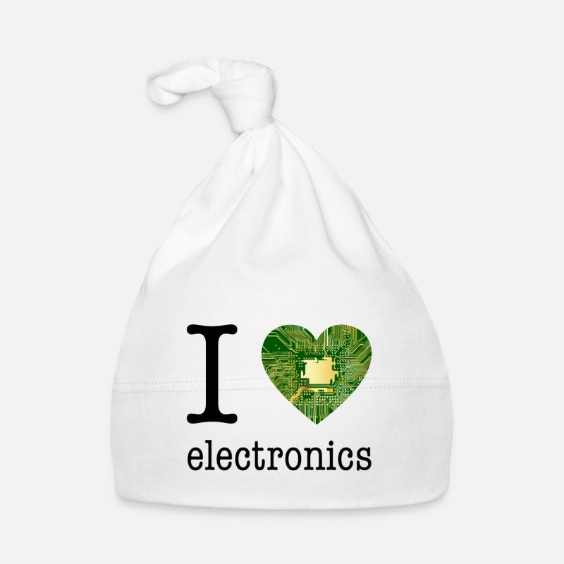 I love Electronics - electronics / gift idea Organic Baby Cap