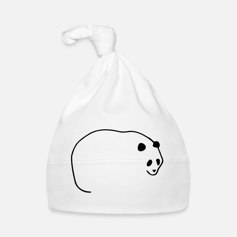 Lines Panda - Organic Baby Cap - white