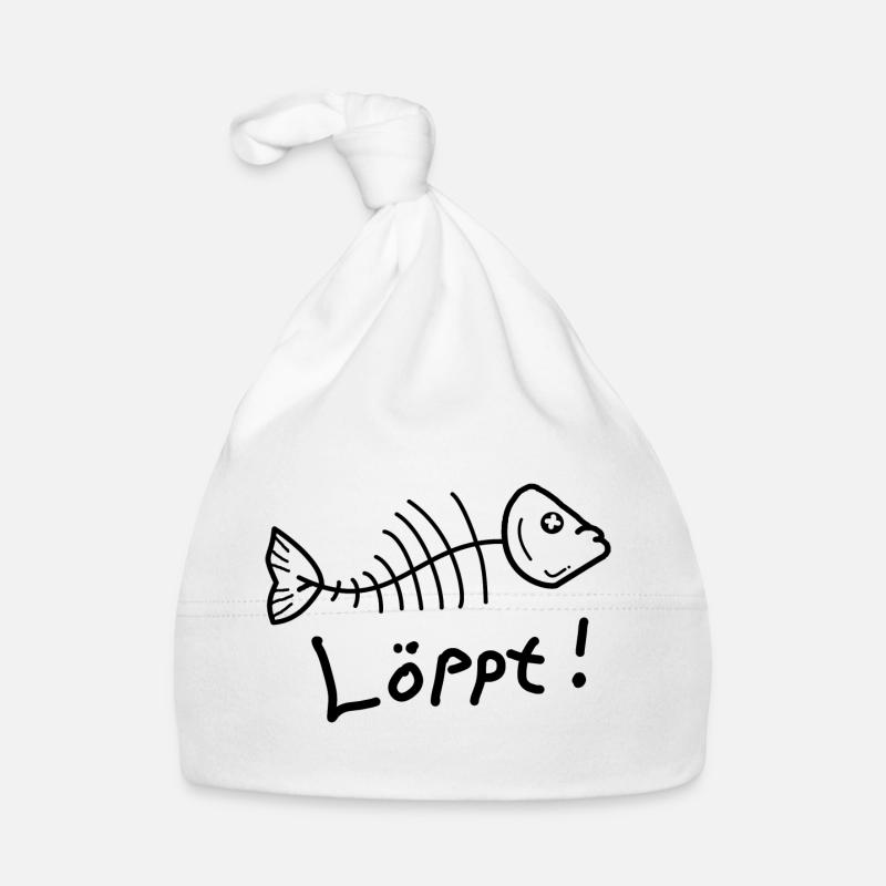 Fischgräte Löppt Läuft Plattdeutsch Baby Bio-Mütze