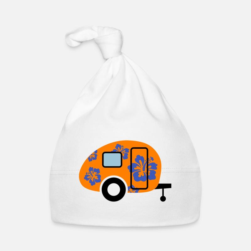 Hibiscus Caravan Caravan Camping Camper Organic Baby Cap