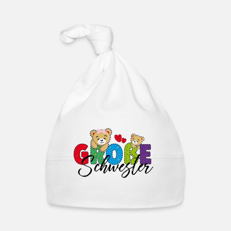 Große Schwester Teddy Baby Bio-Mütze