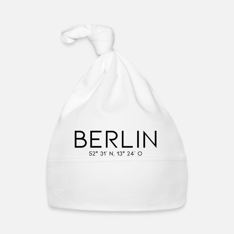Berlin Coordinates - Germany Brandenburg Gate Organic Baby Cap