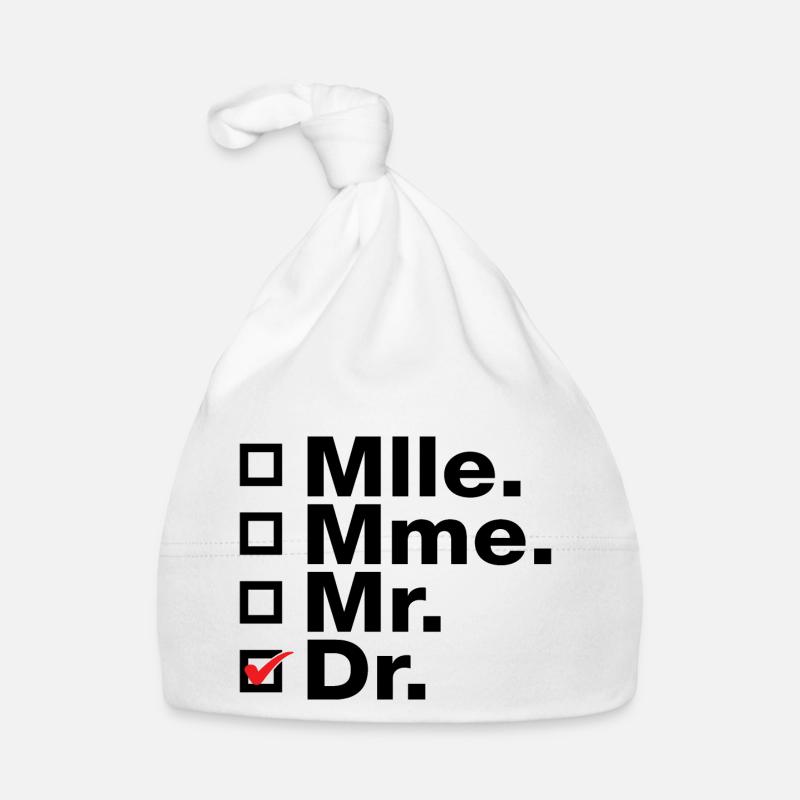 Miss., Mrs., Mr. Dr. Check! Organic Baby Cap