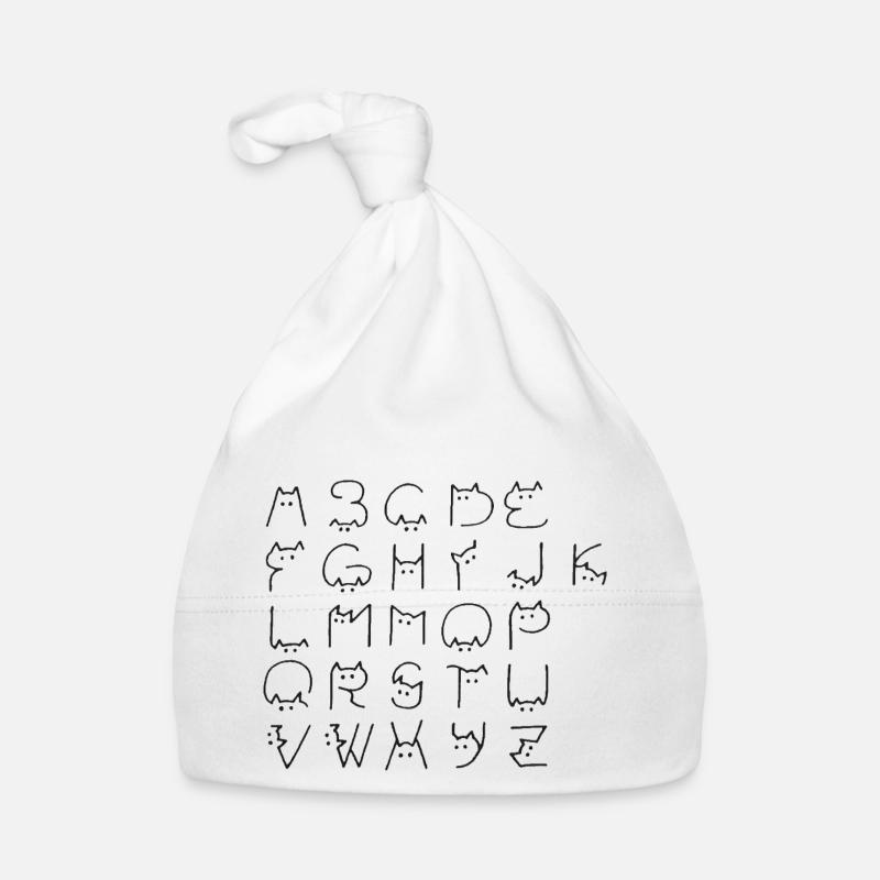 Cats Alphabet - Lettres sous forme de chat Bonnet bio Bébé