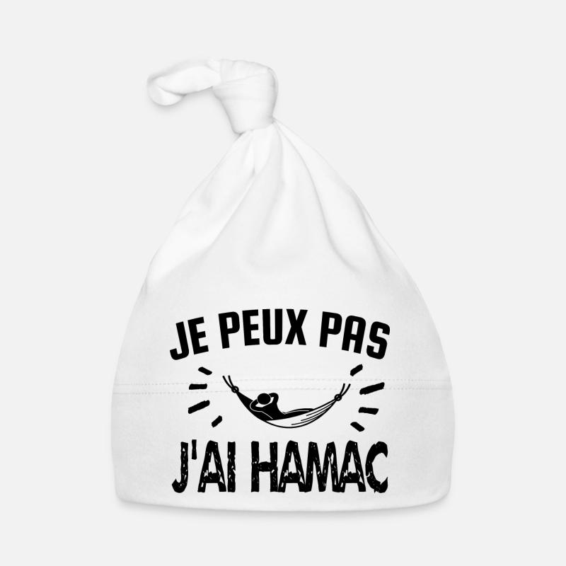 je peux pas j'ai hamac - Bonnet bio Bébé - blanc