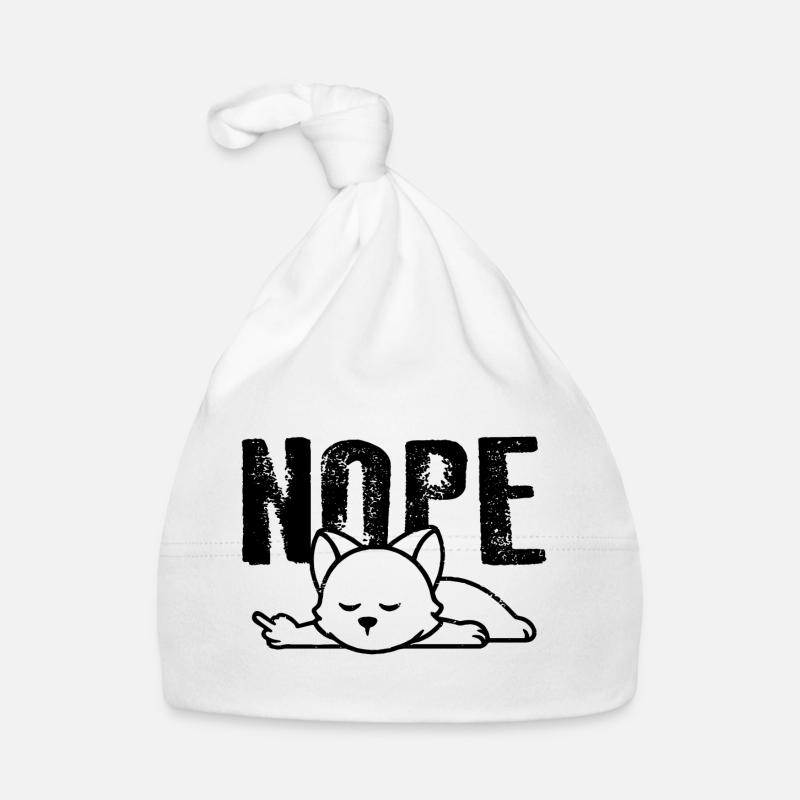 NOPE Chat avec majeur Fun Drôles de chats Bonnet bio Bébé