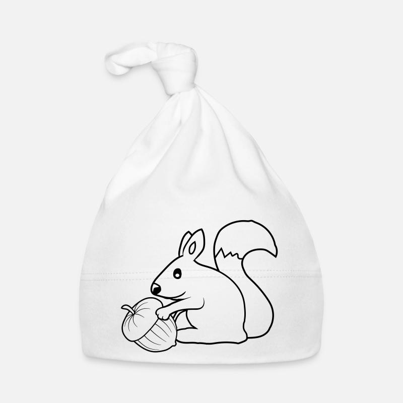 Fröhliches Eichhörnchen Eichel Baby Bio-Mütze