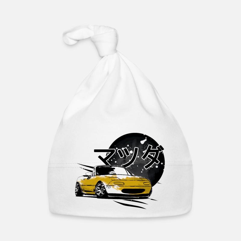 Japanisches Auto Miata Mx5 gelb Baby Bio-Mütze