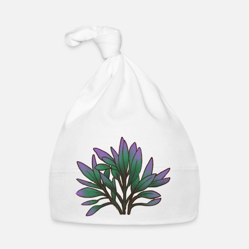 Plante feuillue 3 - Bonnet bio Bébé - blanc