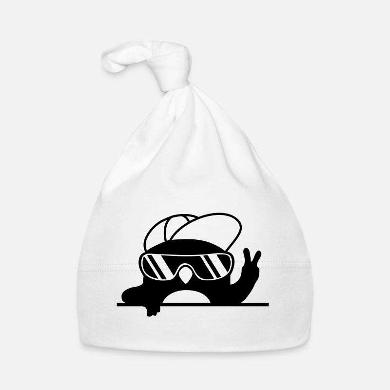 Peacezeichen cooler Pinguin Handzeichen Baby Bio-Mütze