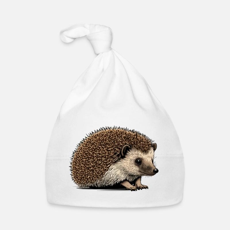 Hérisson - Bonnet bio Bébé - blanc