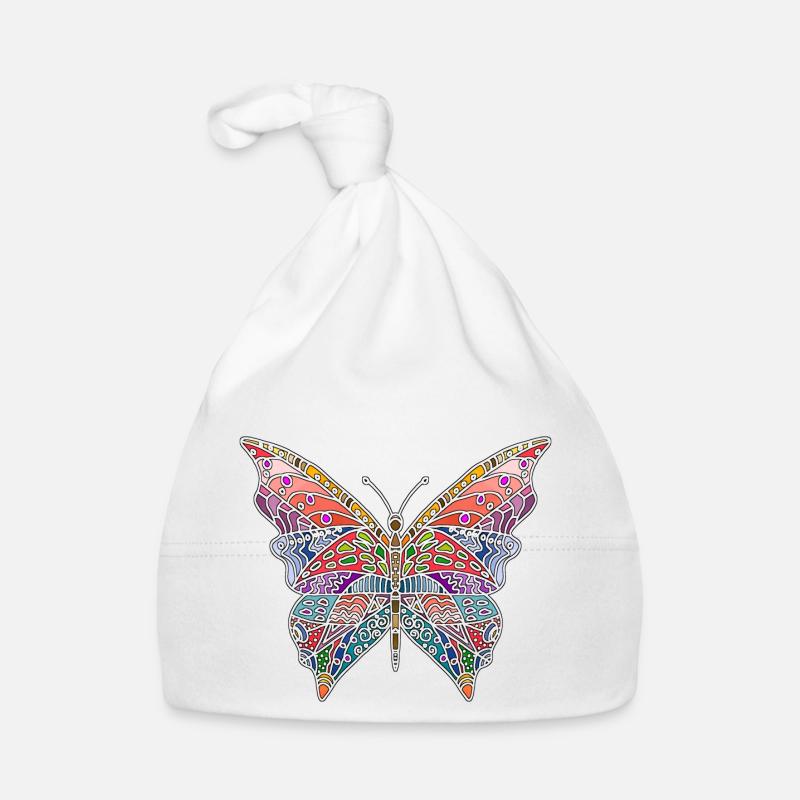 Bunter Schmetterling Baby Bio-Mütze