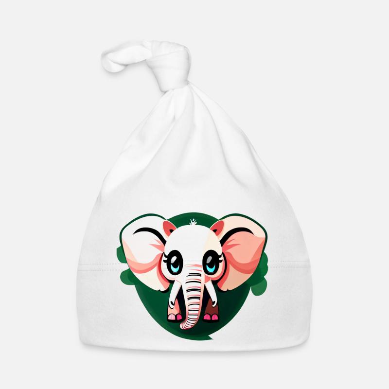 Petit éléphant Dessin animé Aventure mignonne 13 Bonnet bio Bébé