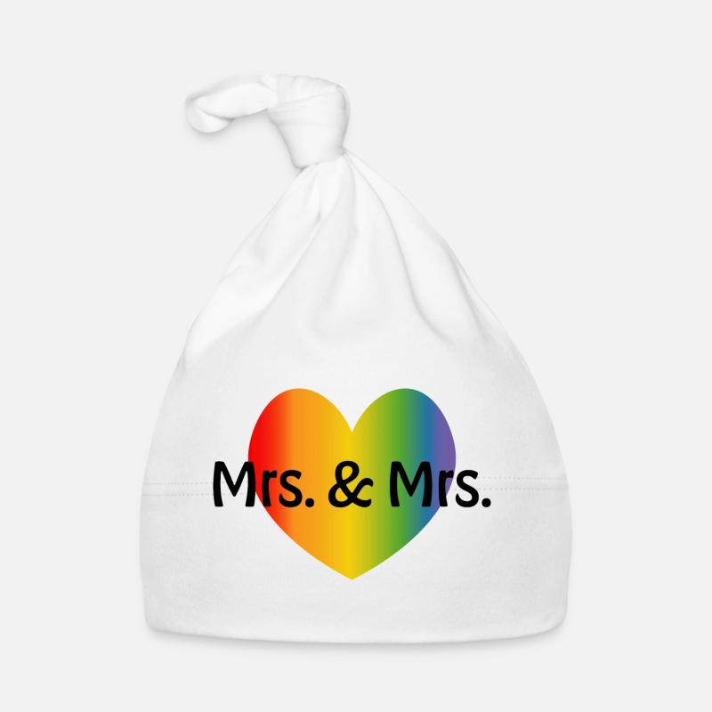 Regenbogen Mrs and Mrs 2 rainbow Herz Baby Bio-Mütze
